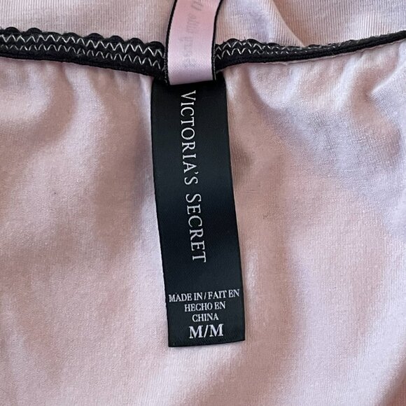 Victoria's Secret Blush Pink Modal and Black Lace Babydoll Nightie Slip NWOT - Picture 6 of 12